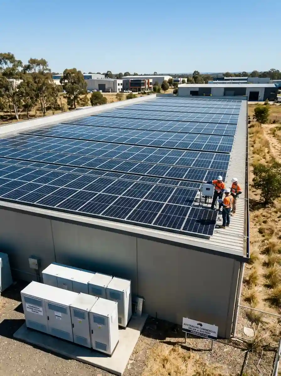 Commercial solar and battery installation in Perth