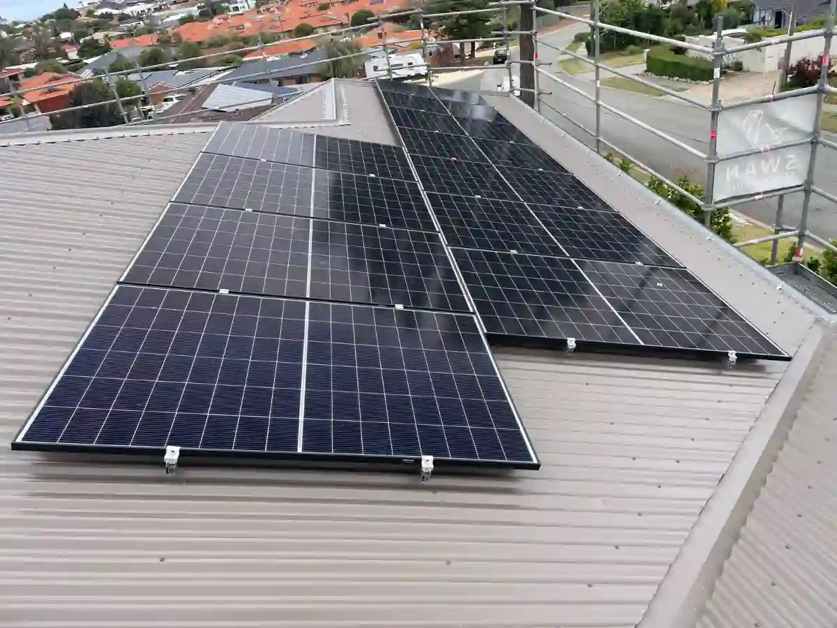 Residential rooftop solar panel installation in Perth